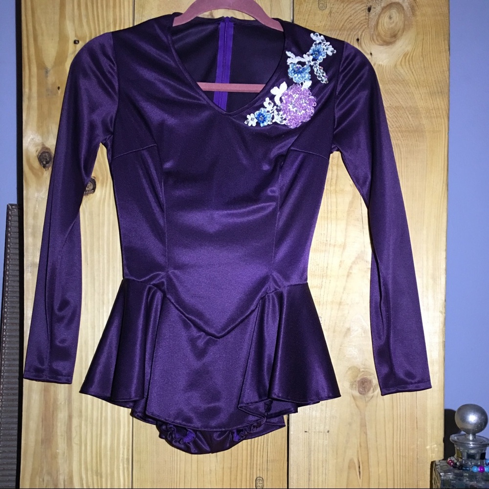 Royal purple long sleeve one piece sz XS
